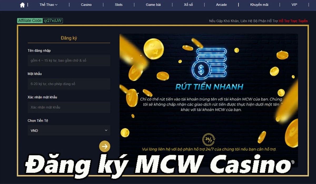 Cách đăng ký tài khoản tại Casinomcwbdt.net dễ dàng